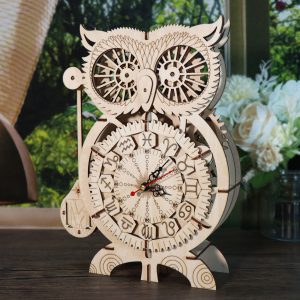 Owl Clock Wooden Puzzle Kit