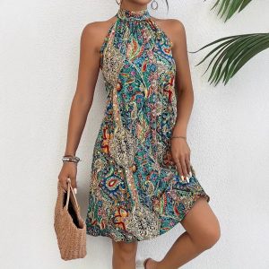 New Women's Bohemian Style Pullover Sleeveless Dress