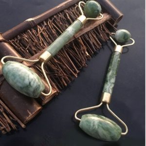 Rose Quartz Roller Slimming Face Massager Lifting Tool Natural Jade