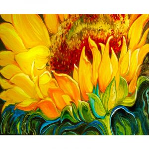 Golden Sunflower Bloom Paint by Numbers Kit