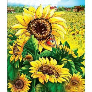 Golden Sunflower Field Diamond Painting