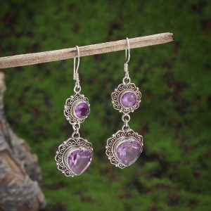 Purple Turquoise Earrings Ethnic Style Bohemian Flair Unique Personality