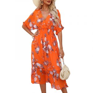 Women's Floral Maxi Dress Bohemian Style