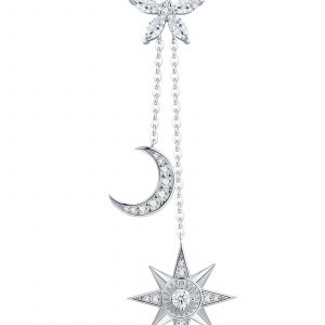 A Luxurious And Fashionable Minimalist Jewelry Pendant Necklace Set With Top-quality Moissanite, Made Of S925 Silver Electroplated With Platinum.