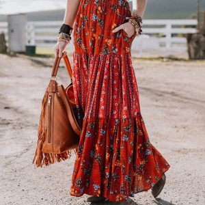 Boho Tiered Maxi Skirt