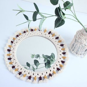 Mirror Handmade Tapestry Makeup Mirror Bedside Decoration Wall Hanging