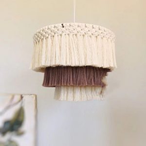 Contrasting Fringed Lampshade Bohemian Scandinavian Charm