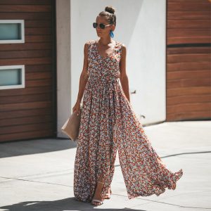 Printed Sleeveless Bohemian Dress