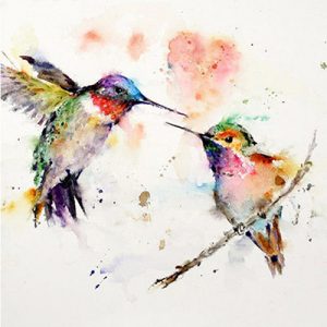 Watercolor Hummingbird Diamond Painting