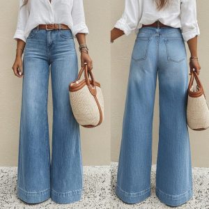 Wide-Leg Classic Denim Jeans