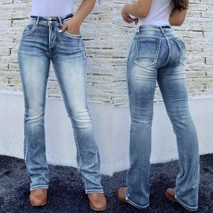 Embroidered Stretch Denim Jeans