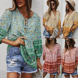 Women's Bohemian Style Top Printed Shirt