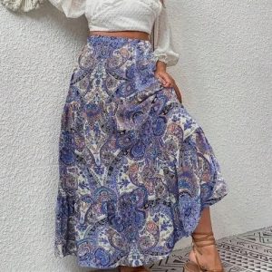 Paisley Flow Midi Skirt