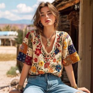 Women's Bohemian Printed Casual Top