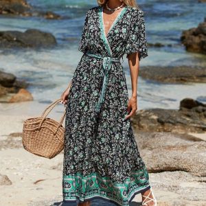 Women's Clothing Lace Printing Bohemian Dress