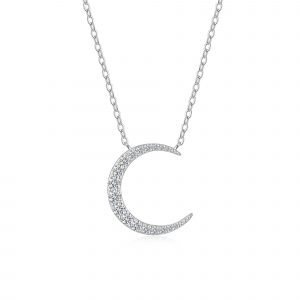 A Luxurious And Fashionable Minimalist Jewelry Pendant Necklace Featuring Top-quality Moissanite, Made Of S925 Silver Electroplated With Platinum.