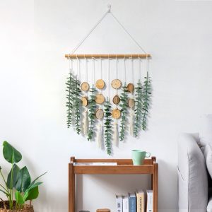 Eucalyptus Leaves Wall Hanging Room Decoration Hand-woven Tapestry