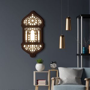 Ethnic Lantern Copper Wire Lamp Wooden Hanging Wall Sticker Pendant