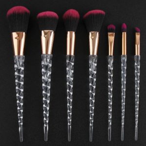 Spot 7 crystal makeup brush transparent spiral handle horn makeup brush makeup tool set new