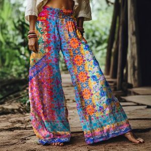 Women's Bohemian Vacation Loose Wide-leg Pants