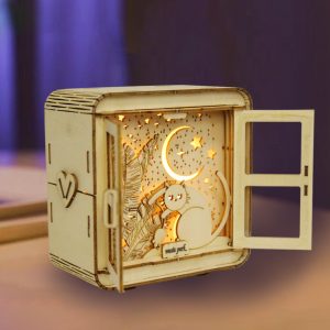 Cat Night Light Wooden Puzzle