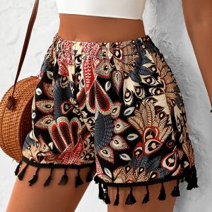 Boho Tassel Print Shorts