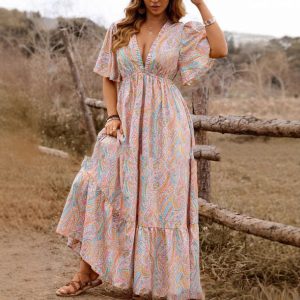 Paisley Boho Maxi Dress