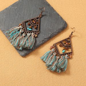 Bohemian Diamond Long Alloy Earrings