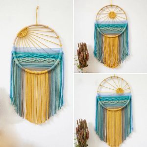 New Sunrise And Sunset Wall Hanging Cotton String Hand-woven Tapestry
