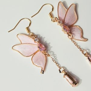 Butterfly Tassel Intangible Cultural Heritage Velvet Flower Earrings