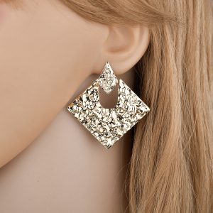 Personality Geometry Rhombus Irregular Alloy All-match Ear Jewelry