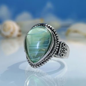 Retro Minimalist Gemstone-Inlaid Womens Ring