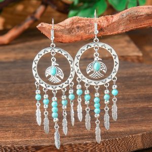 Retro Ethnic Earrings Bohemian Eardrops Tassel