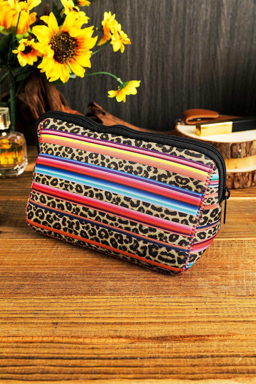 Multicolor Serape Leopard Make up Storage Bag 14*19CM - Image 3