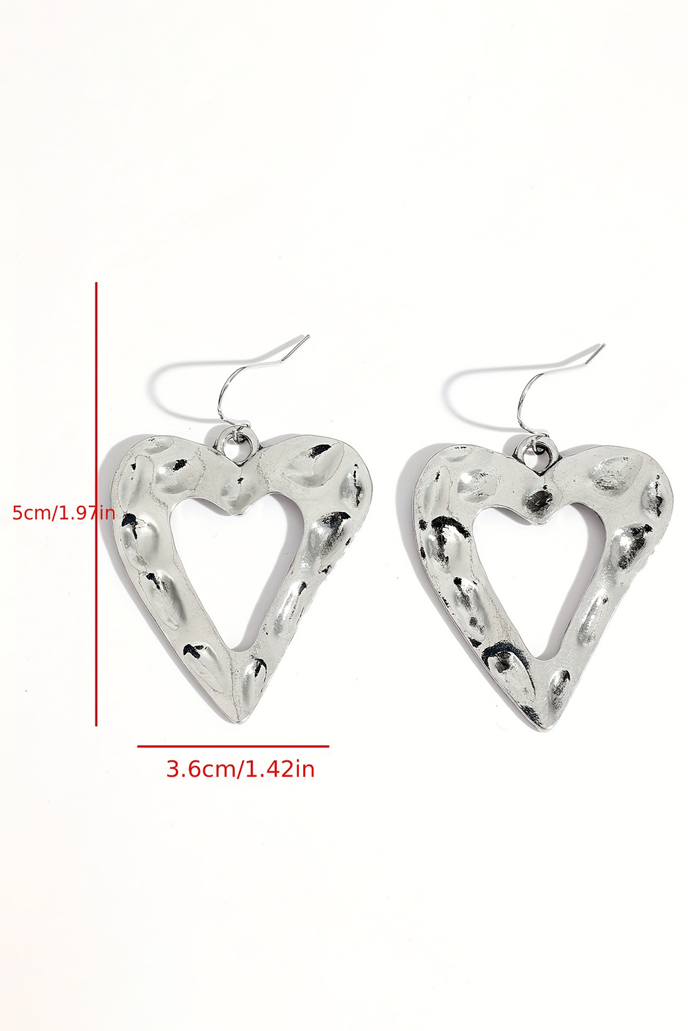 White Valentine Hollowed Heart Shape Earrings - Image 5