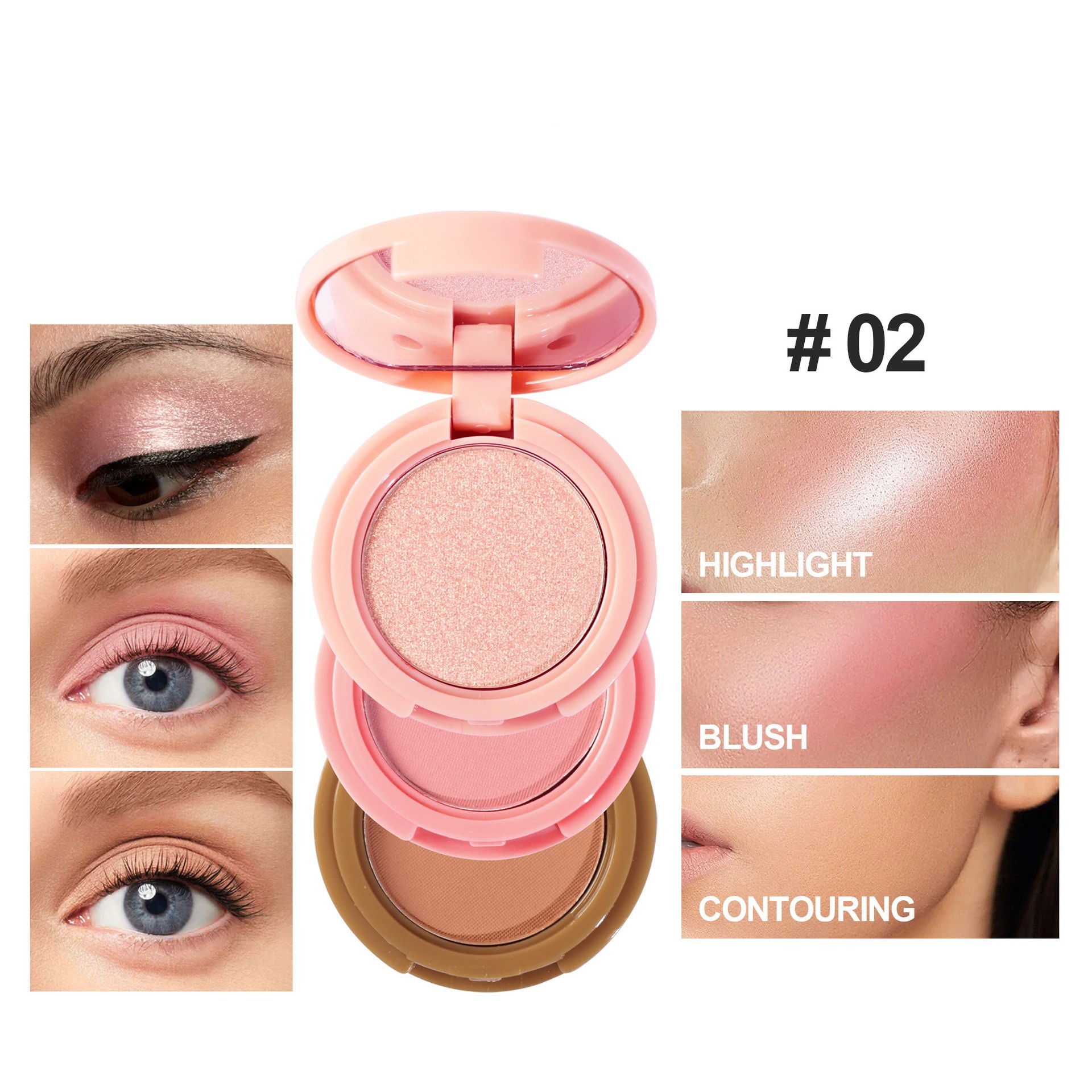 High Gloss Powder Blusher Facelift 3in1 All-in-one Disc - Image 5