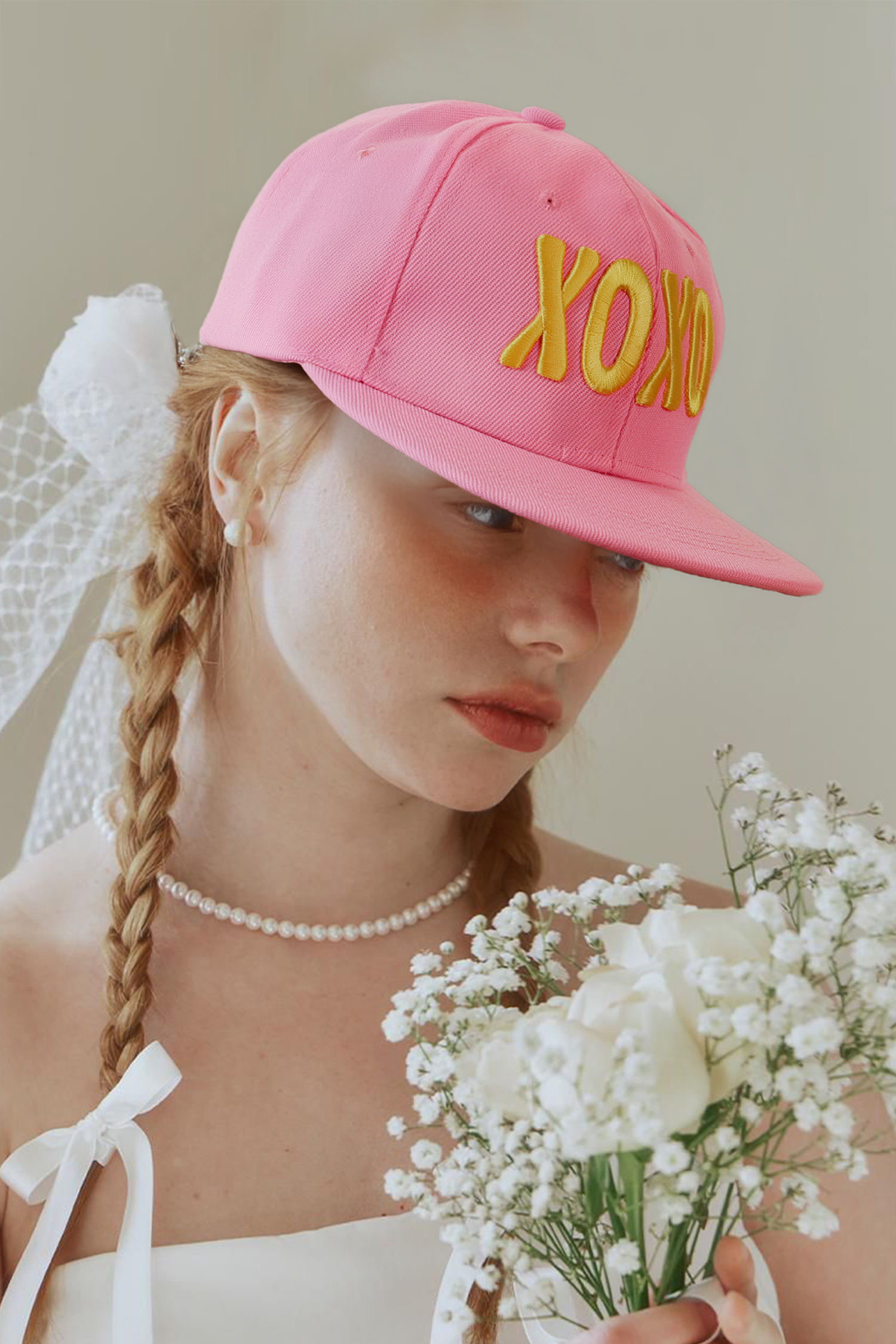 Bonbon XOXO Letter Embroidered Valentines Day Custom Baseball Cap - Image 5