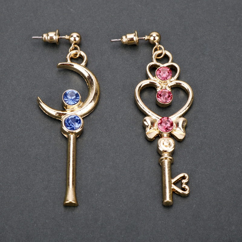 Love Stud Earrings Long Asymmetrical Earrings - Image 2