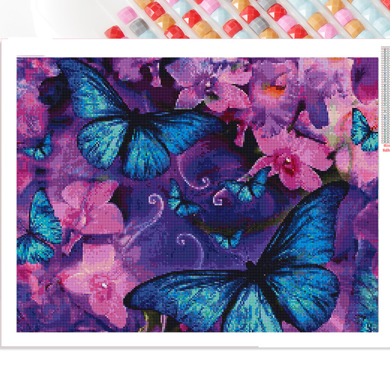 Blue Butterfly Garden Diamond Painting Kit - Image 5