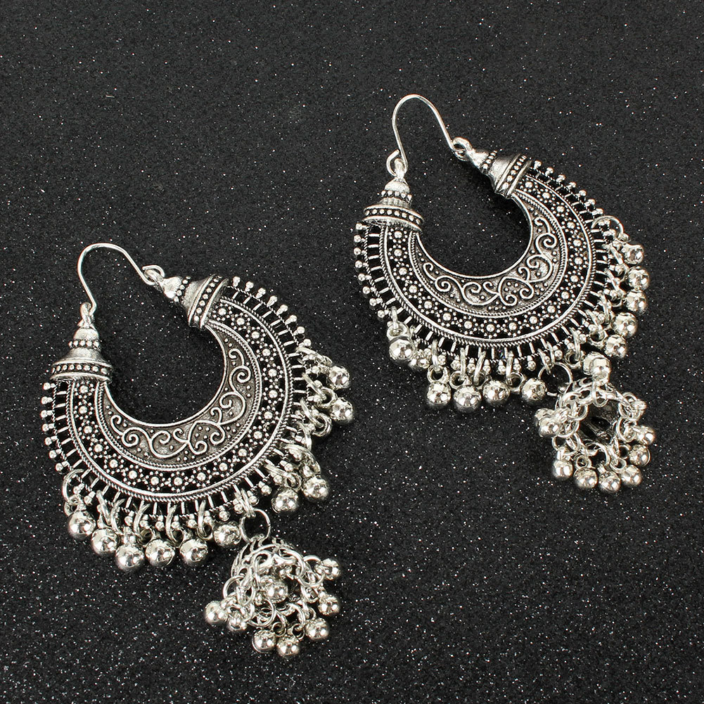 Bell Tassel Earrings Diamond Lens Earrings Vintage Earrings Bell Earrings Earrings - Image 2