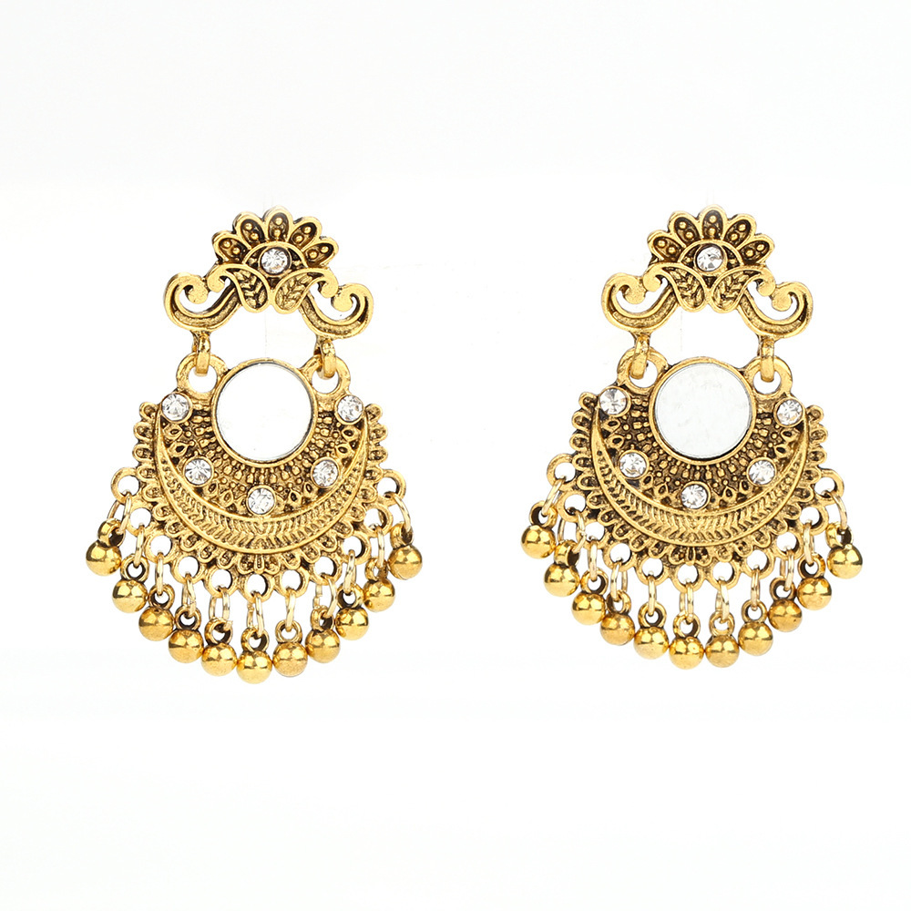 Bell Tassel Earrings Diamond Lens Earrings Vintage Earrings Bell Earrings Earrings - Image 3