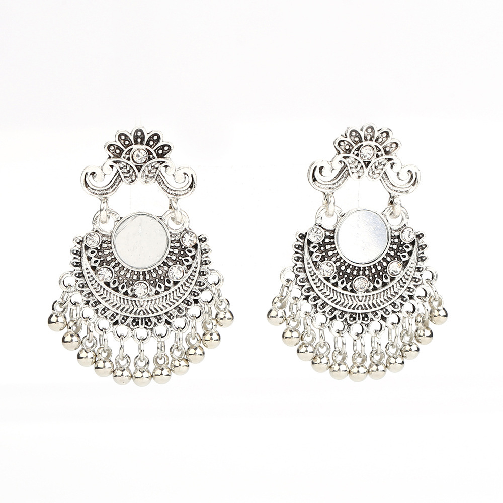 Bell Tassel Earrings Diamond Lens Earrings Vintage Earrings Bell Earrings Earrings - Image 4