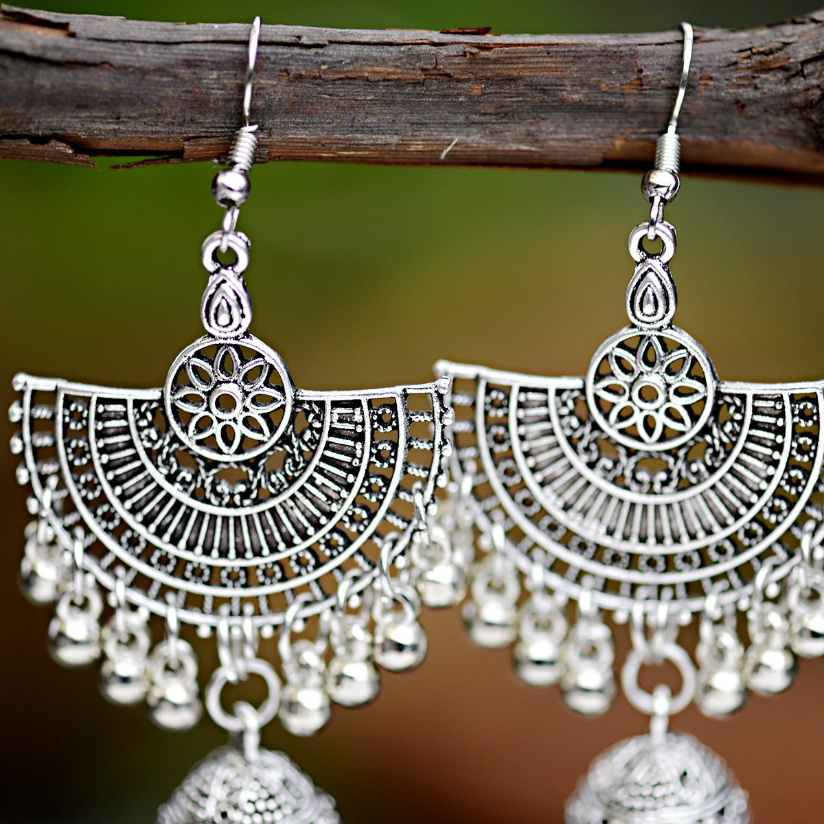 Bell Tassel Earrings Diamond Lens Earrings Vintage Earrings Bell Earrings Earrings - Image 8