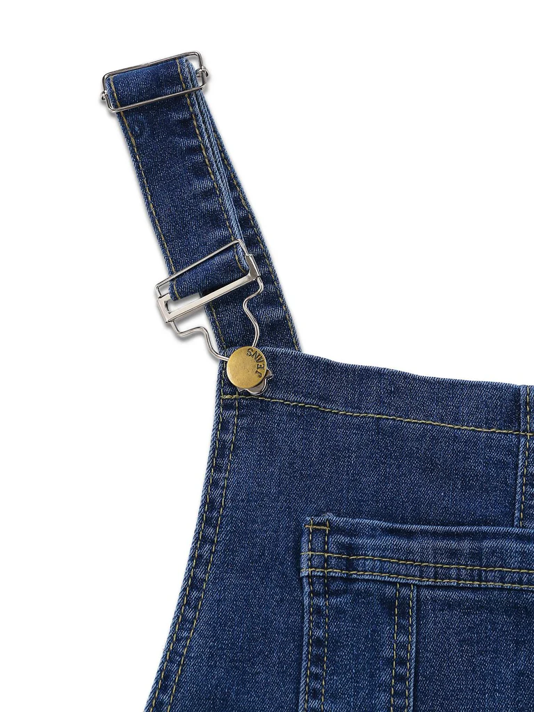 Stretch Denim Overall Romper - Image 3