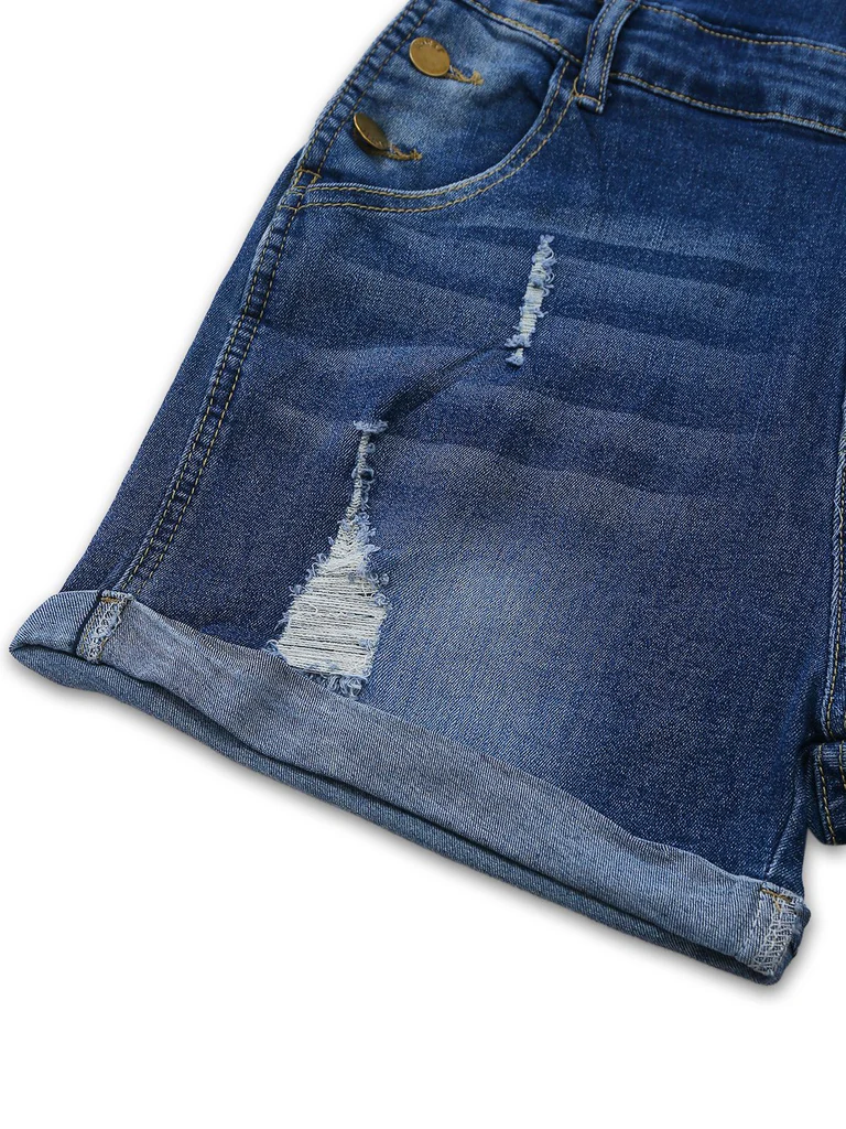 Stretch Denim Overall Romper - Image 2