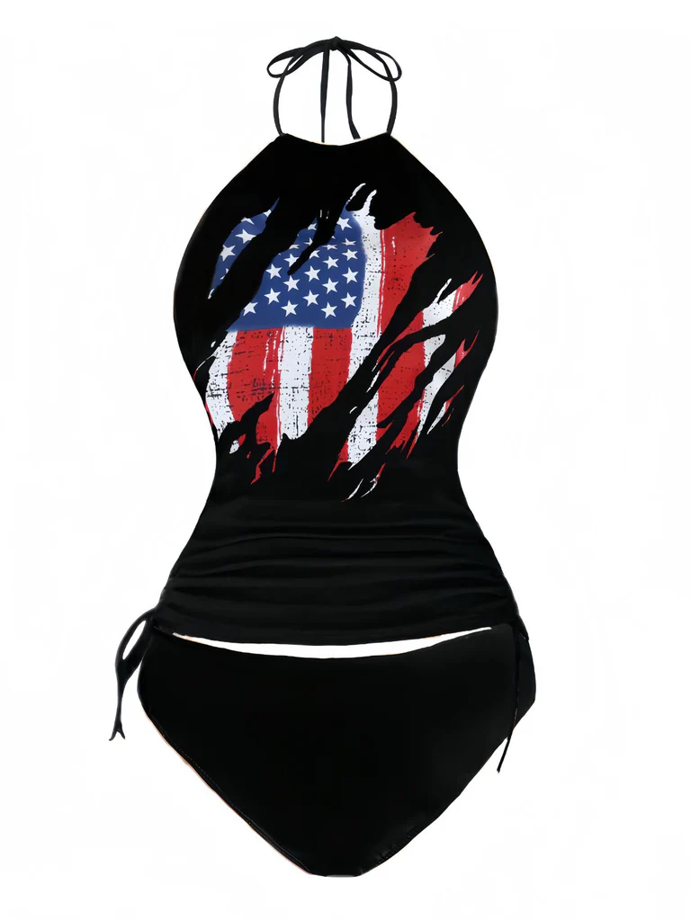 Star Stripe Halter Bikini Set
