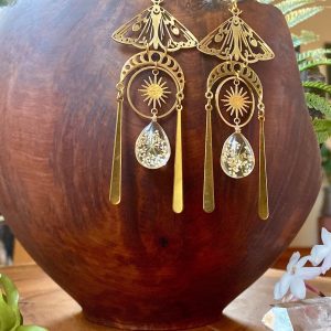 Boho Oleoresin Crystal Drop Earrings