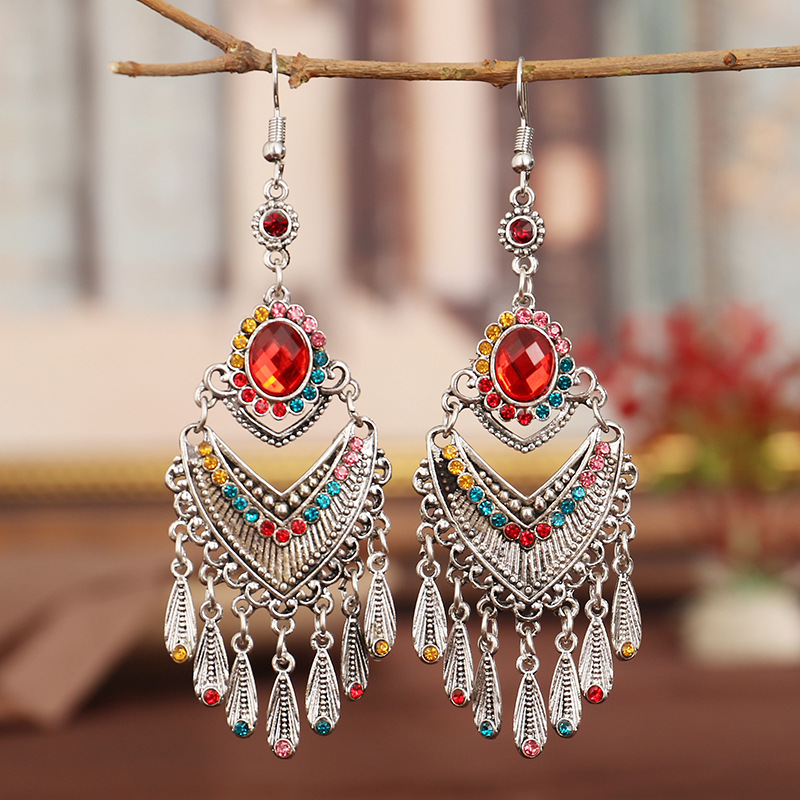 Multi-layered diamond vintage earrings - Image 4