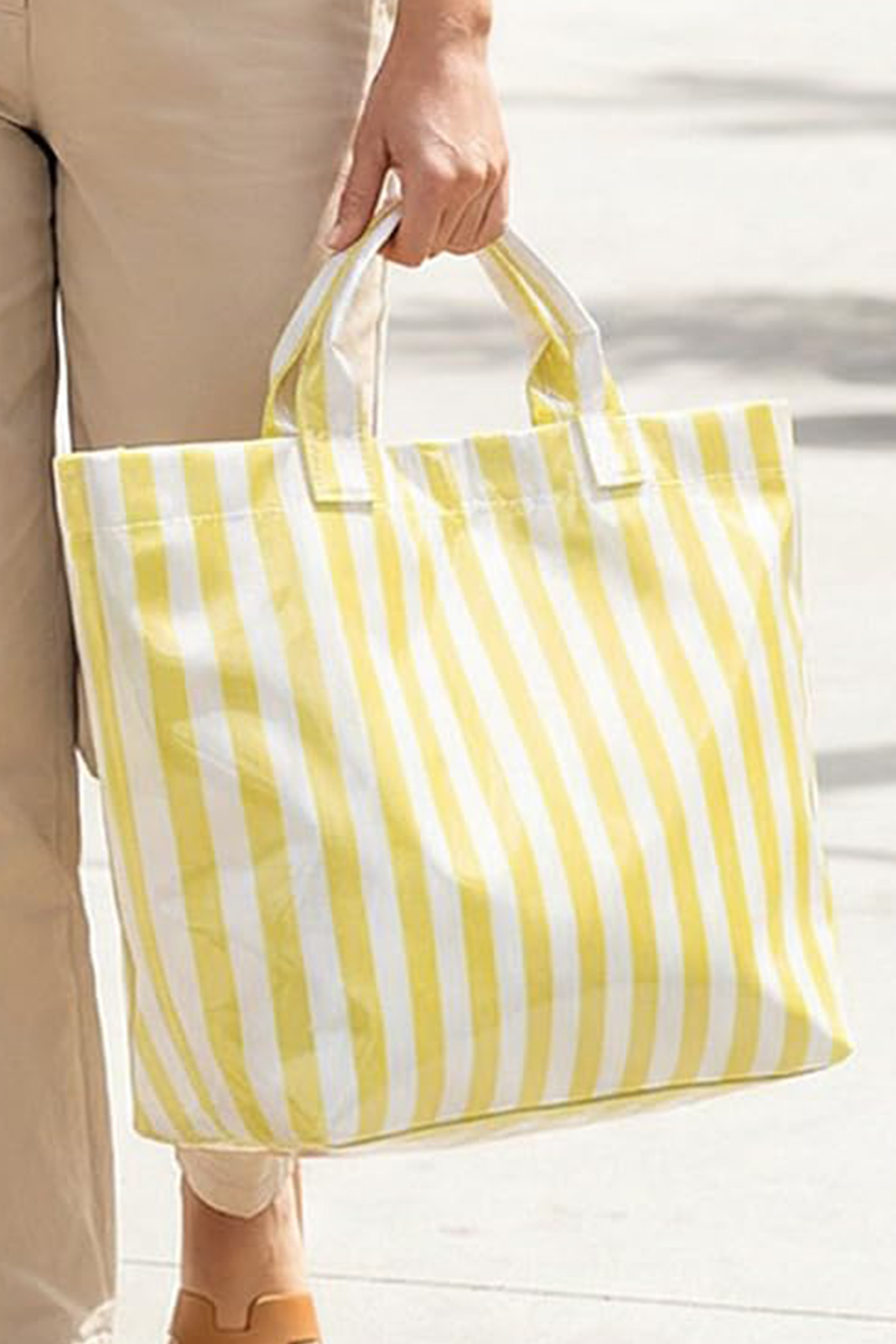 Rainbow Glossy Striped Vinyl Large Tote Bag - Image 9