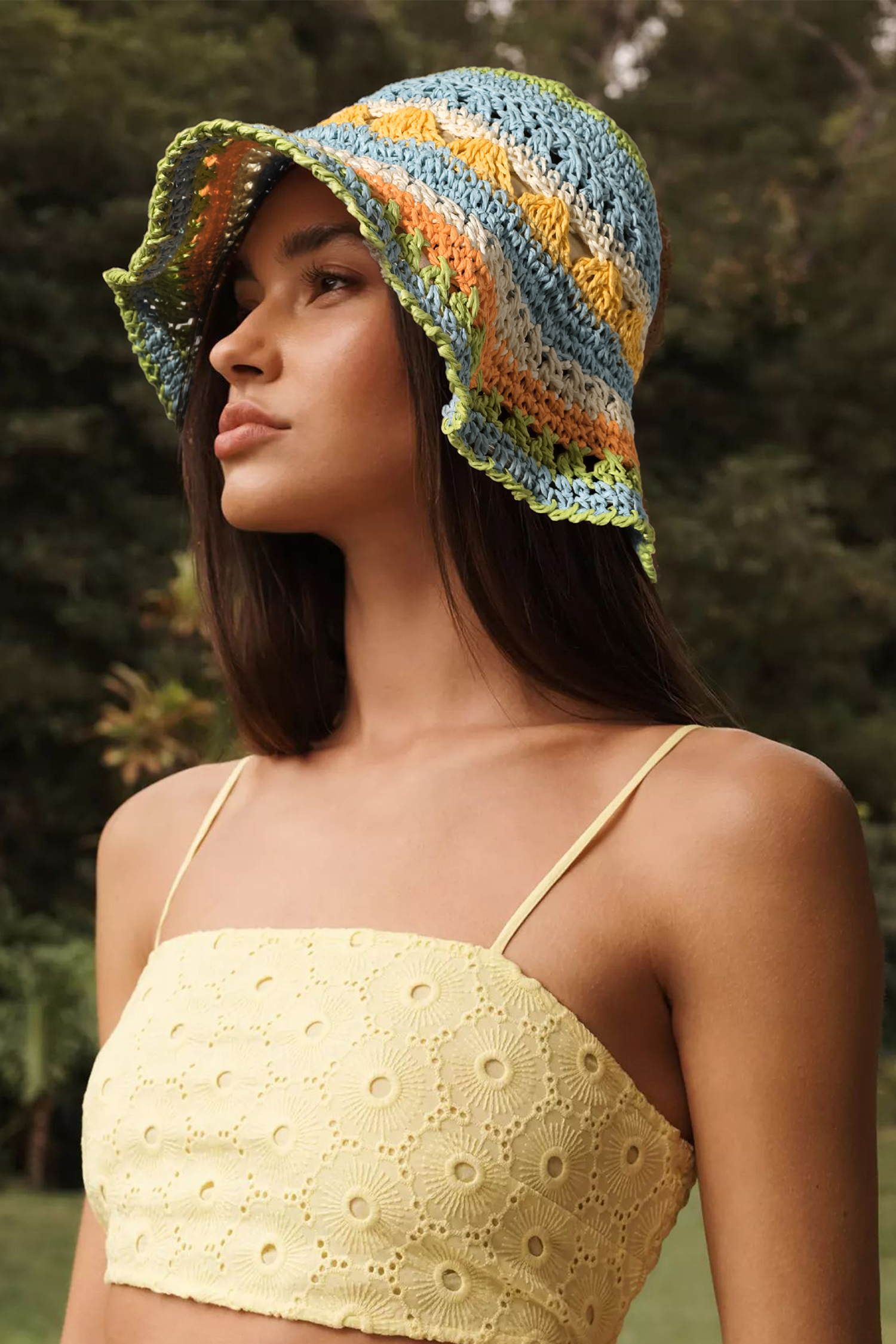 White Papyrus Weaving Straw Fisherman Hat - Image 3